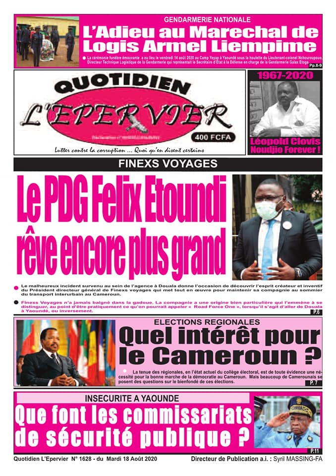 Revue De Presse Du Mardi 18 AoÛt 2020 Médias Du Cameroun